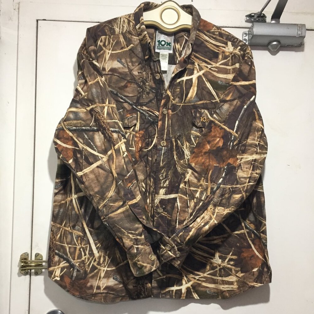 10X CAMO FLANNEL SHIRT JACKETS SIZE XL